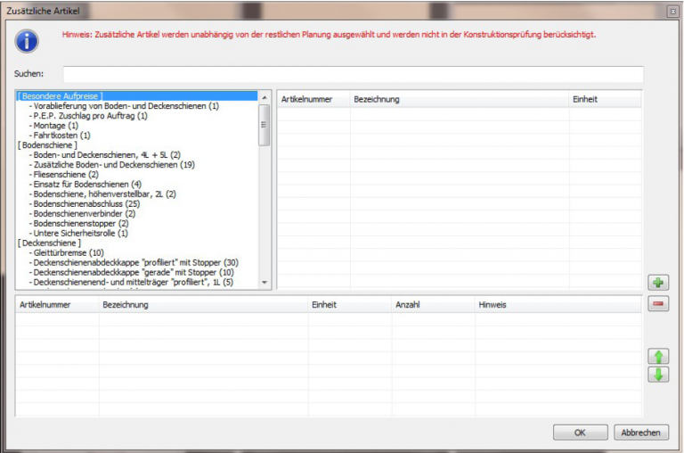 Planen eines Innensystems